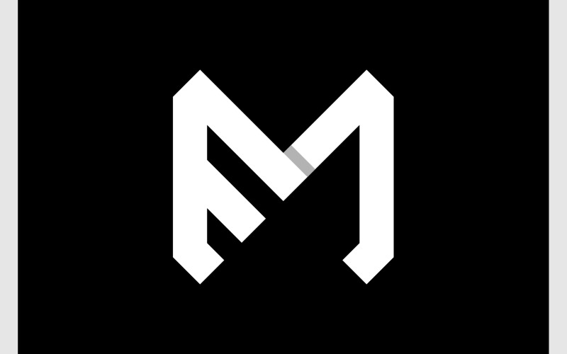 Logotipo geométrico del monograma de la letra ME