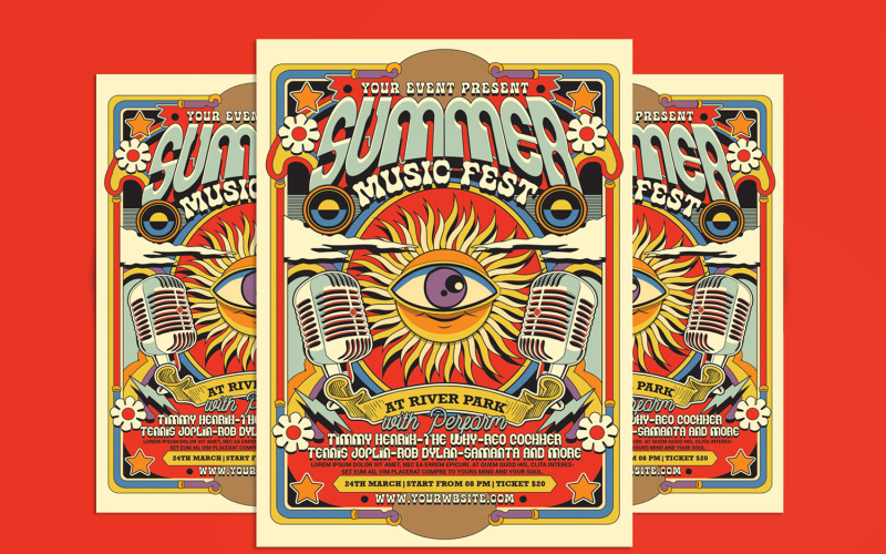 Retro Psychedelic Summer Music Festival