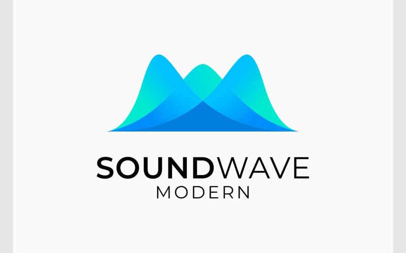 Soundwave modern kleurrijk logo