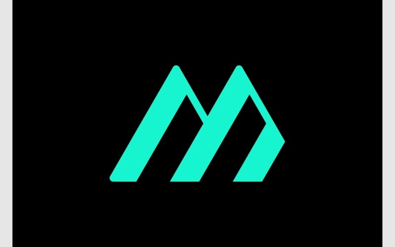 Bokstaven M Modern Teknik Logotyp