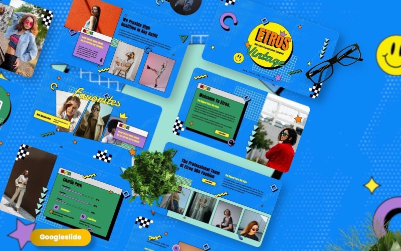 Etros - Шаблон Googleslide в стиле 90-х