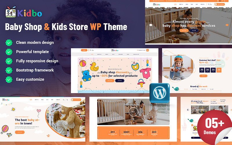 Kidbo - Baby Shop & Kids Store WordPress-tema