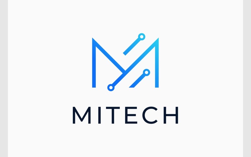 Logo digitale del circuito tecnologico lettera M