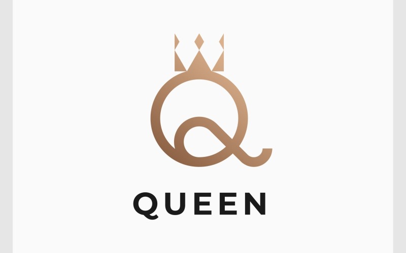 Q betű korona luxus logó