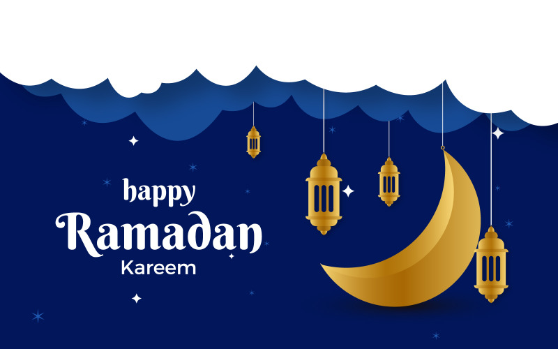 Glad Ramadan Kareem bakgrundsdesign