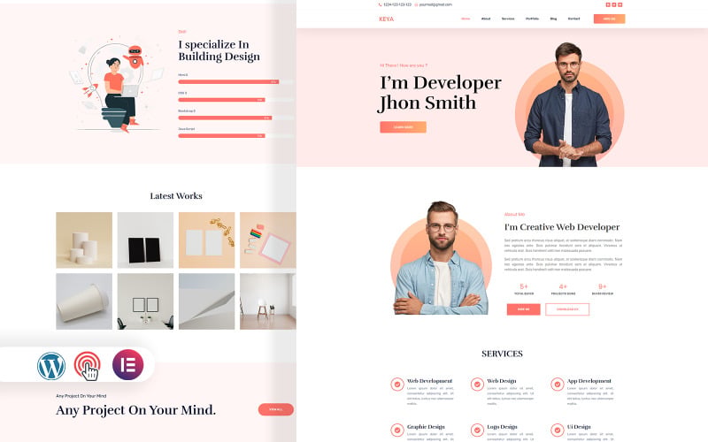 Keya – Kreatives persönliches Portfolio-Mehrzweck-WordPress-Theme
