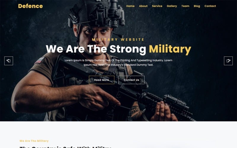 Savunma Askeri Hizmeti ve Ordu Açılış Sayfası Şablonu