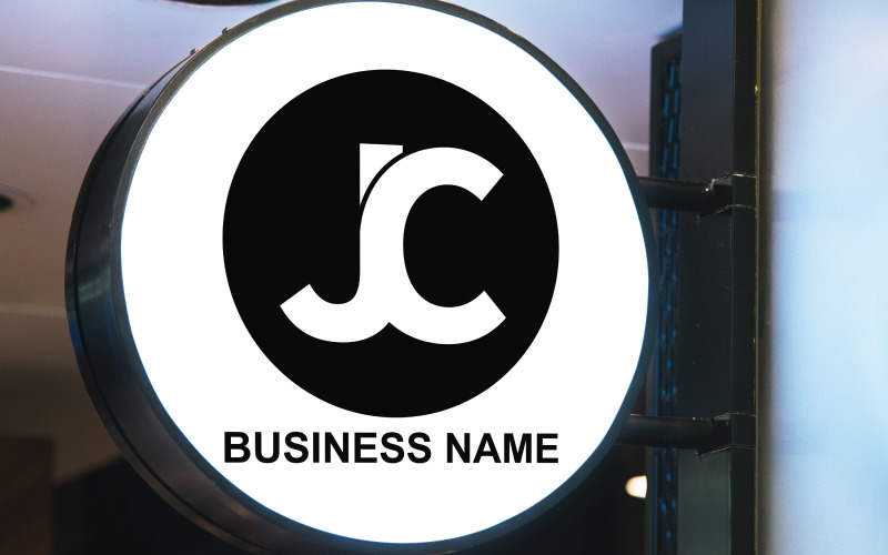 Unik JC Letter Logotyp Malldesign