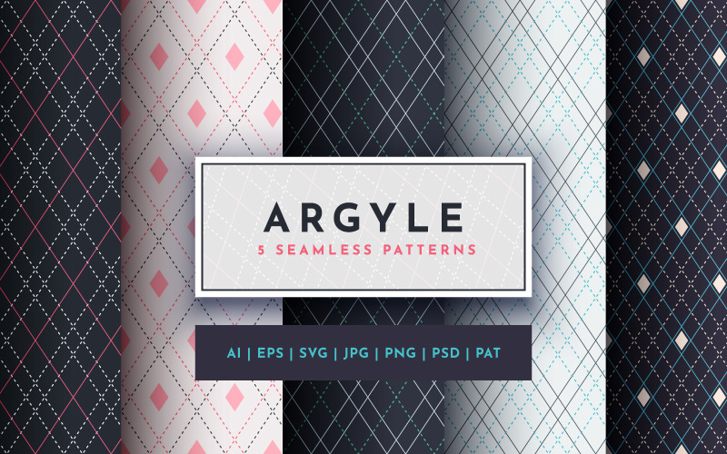 Zestaw 5 bezszwowych wzorów Argyle | 4