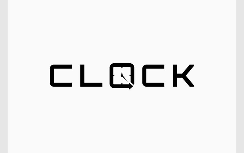 Klocka Tid Wordmark Text Logotyp