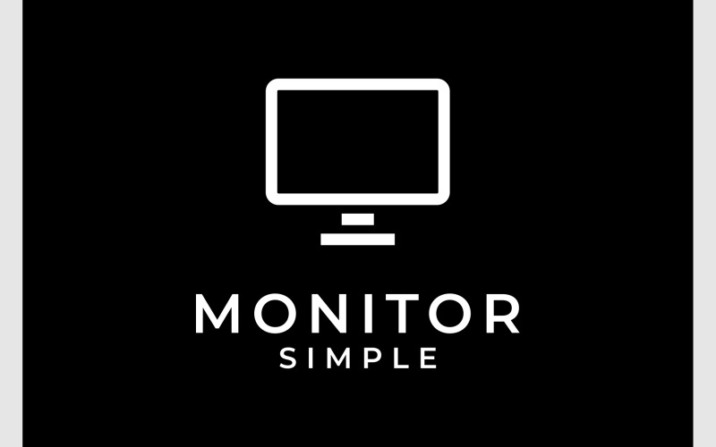Logo simple de l'écran du moniteur d'ordinateur