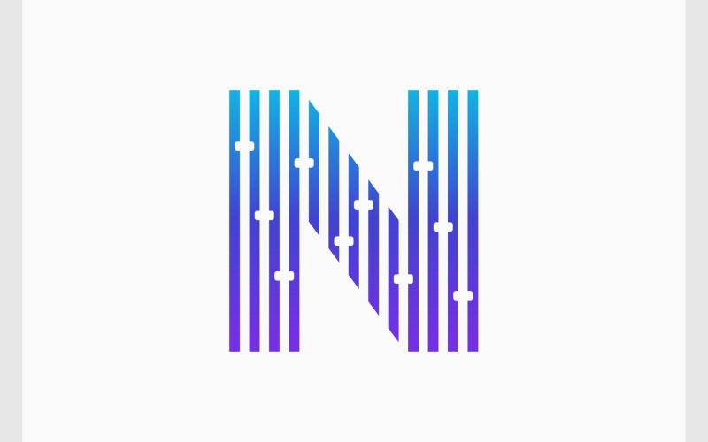 Logotipo do equalizador de som da letra N