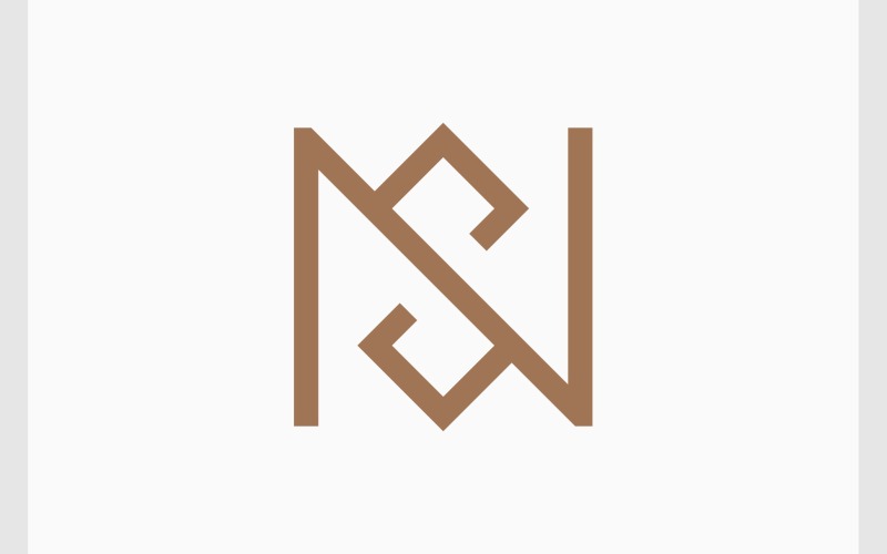 Logotipo do monograma minimalista da letra NS