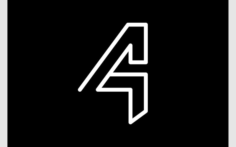 Logotipo simples com seta para cima número 4