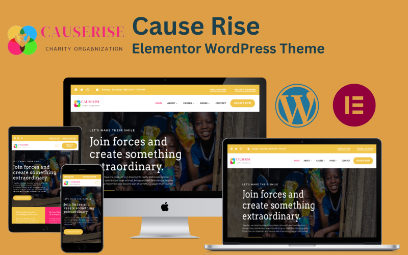 Cause Rise- Charity & Donation Elementor WordPress-thema