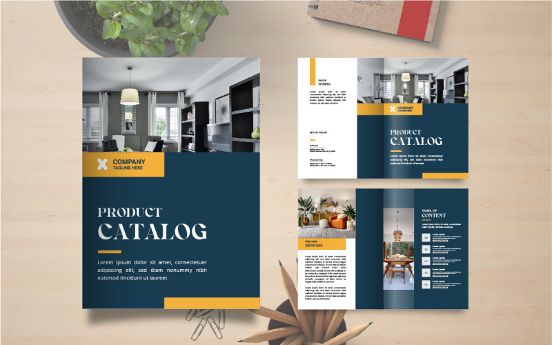 Conception de catalogue de produits ou modèle de catalogue de produits, présentation du portefeuille de catalogues de produits d'entreprise