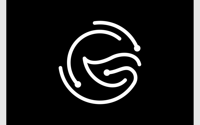 Логотип листа технологии буквы G