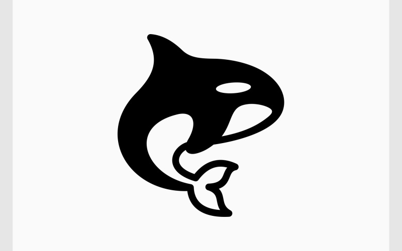 Logotipo da silhueta da baleia assassina orca
