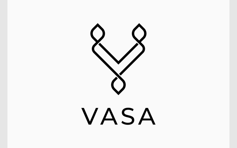 Logotipo do monograma de luxo minimalista da letra V