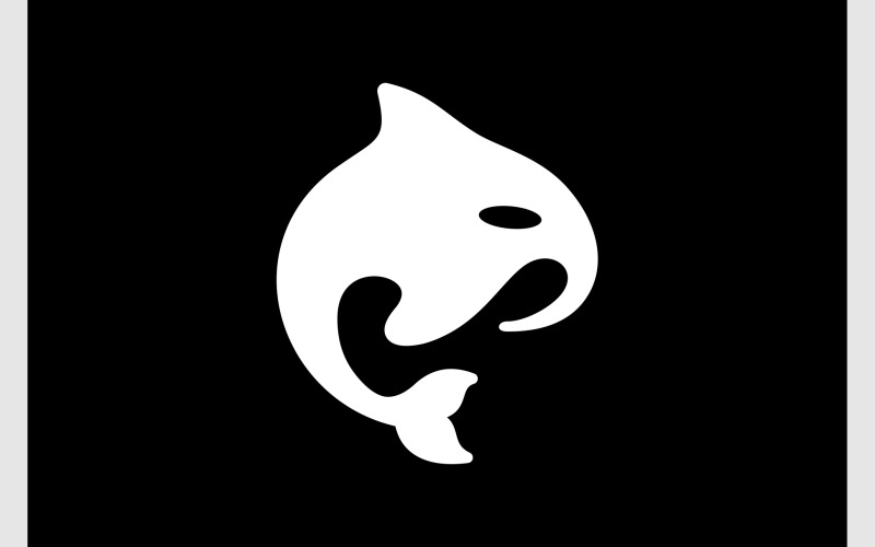 Logotipo simples da silhueta da baleia assassina orca