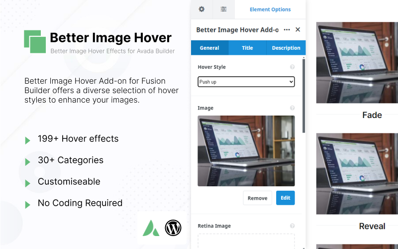 Migliori effetti al passaggio del mouse sull'immagine per Avada Builder