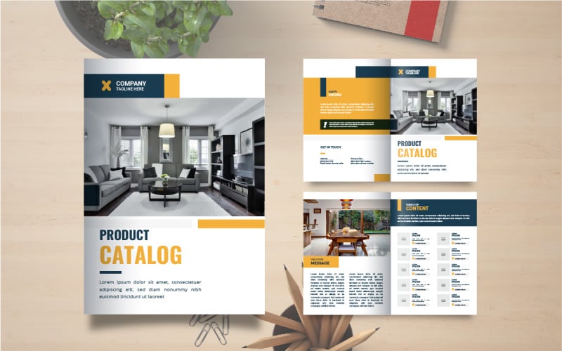 Design de catálogo de produtos ou modelo de catálogo de produtos, layout do portfólio de catálogo de produtos da empresa