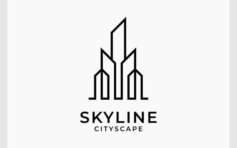 Skyline Skyscraper City Linear Logo