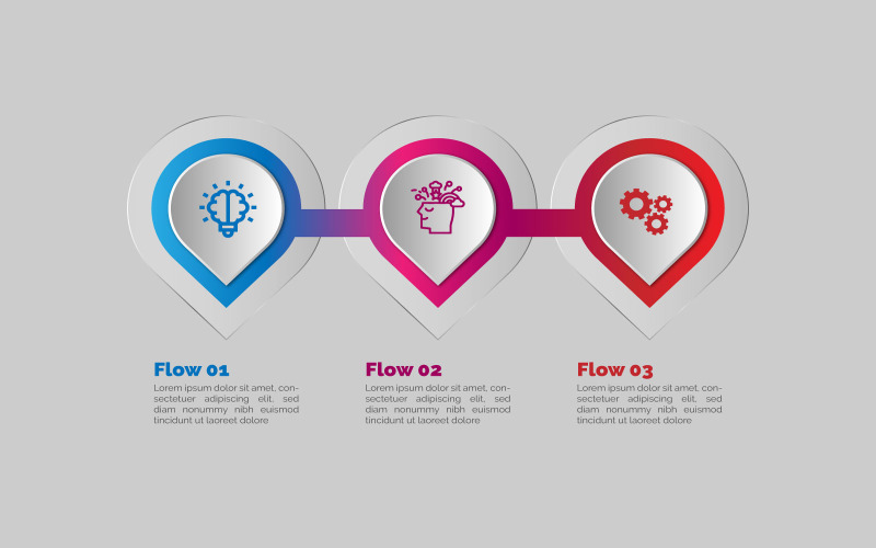 3 seçenekli daire tasarım vektör infografik öğesi.