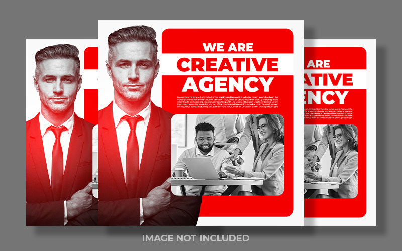 Kreativní agentura červená a bílá minimální příspěvek na sociální média