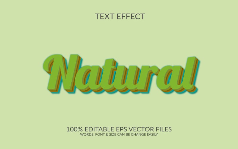Naturlig vektor eps 3d text effekt mall.