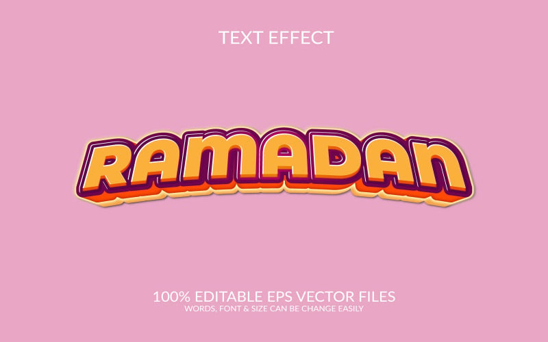 Ramazan Mübarek vektör eps metin efekti.