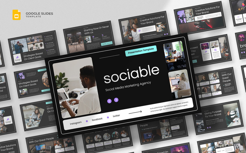 Sociable - Plantilla de diapositivas de Google sobre marketing en redes sociales