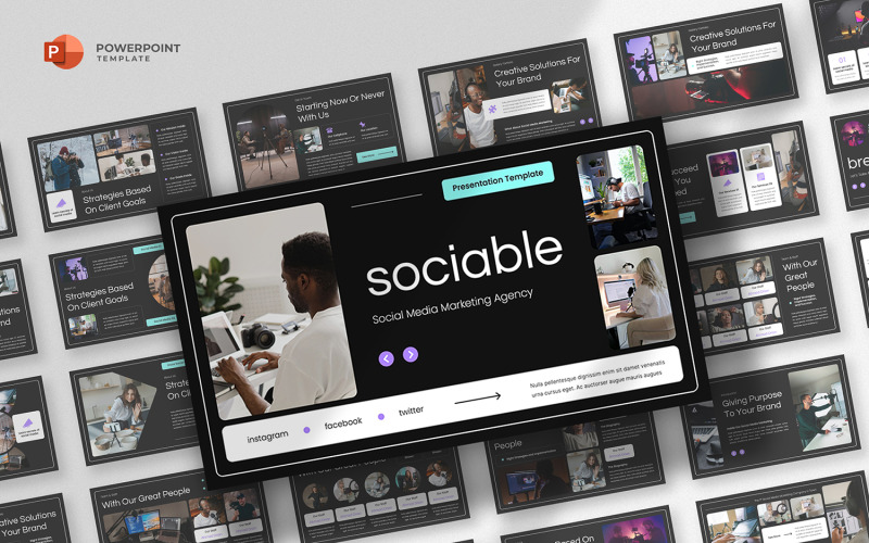 Sociable - 社交媒体营销PowerPoint模板