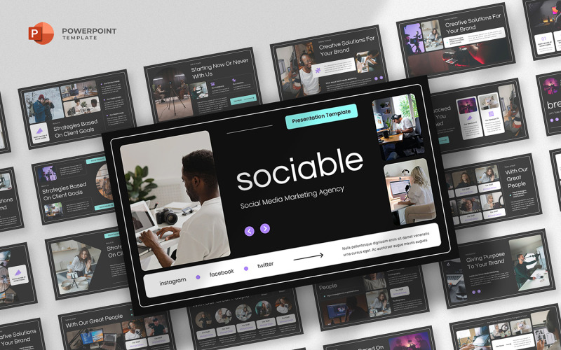 Socievole - Modello PowerPoint per marketing sui social media
