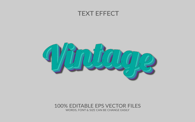 Vintage stílusú vektoros eps 3d szöveg hatás illusztráció.
