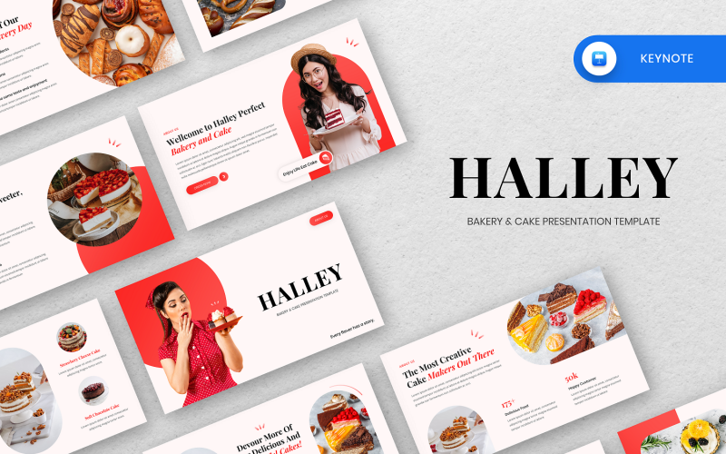 Halley – Keynote-Vorlage für Bäckerei und Kuchen