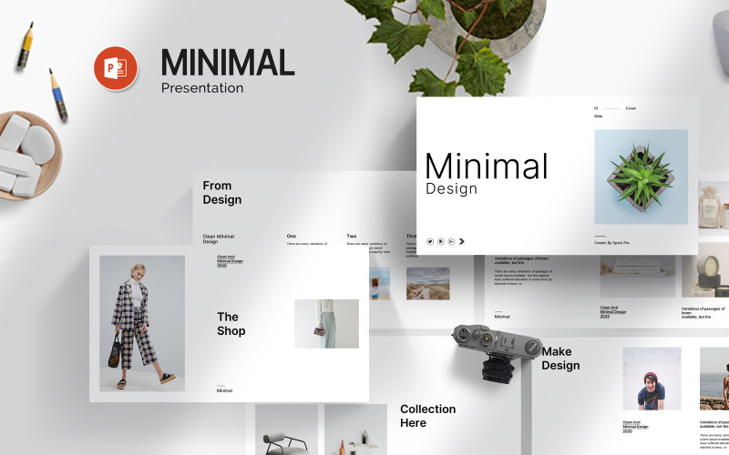 Minimaal ontwerp PowerPoint-sjabloonontwerp