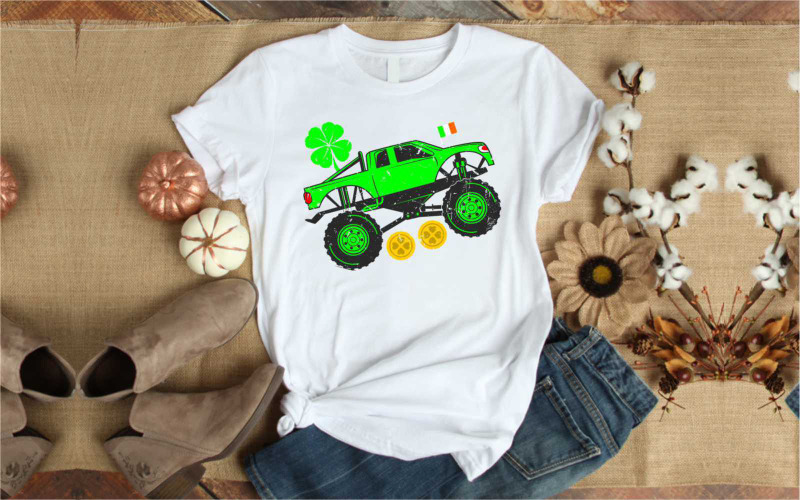 Quad Car Saint Patrick's Day-skjorta med Italiens flagga - irländsk italiensk pride-tröja