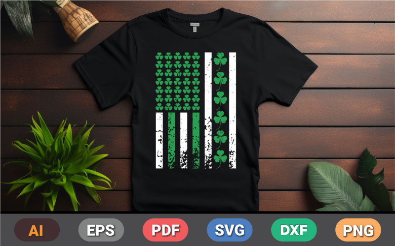 T-shirt irlandais Patricks Day Flower Flag, Tee-shirt Ireland Pride, Chemise graphique Shamrock