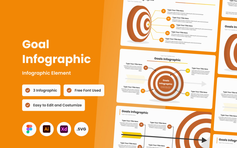 Cél Infographic Sablon