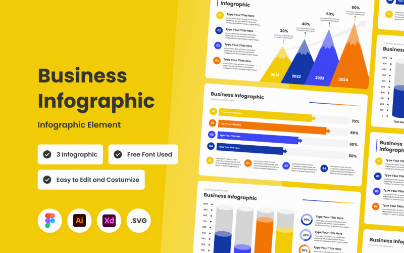Modelo de infográfico de negócios V2