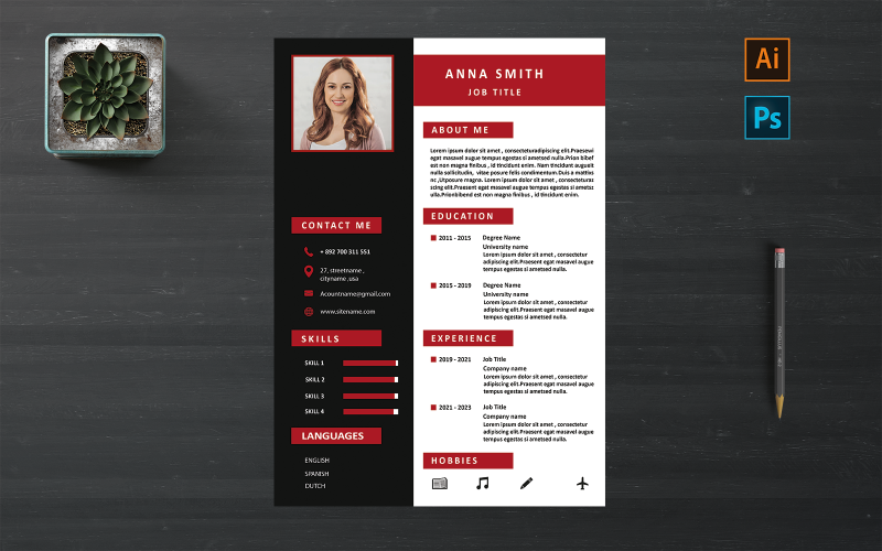Plantilla de CV elegante y moderna