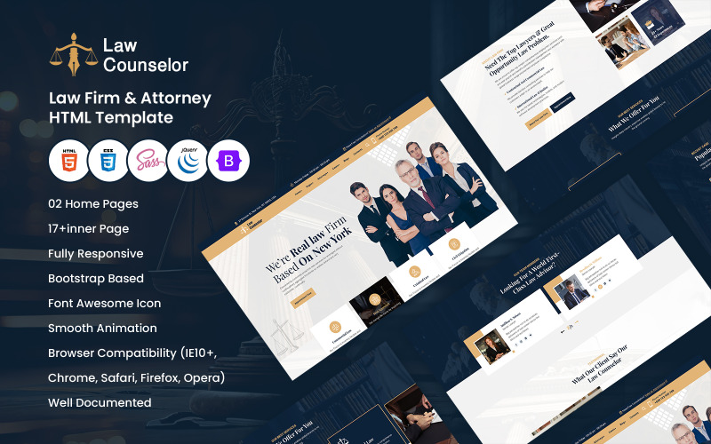 Rechtsberater – HTML5-Vorlage für Anwälte und Anwälte.