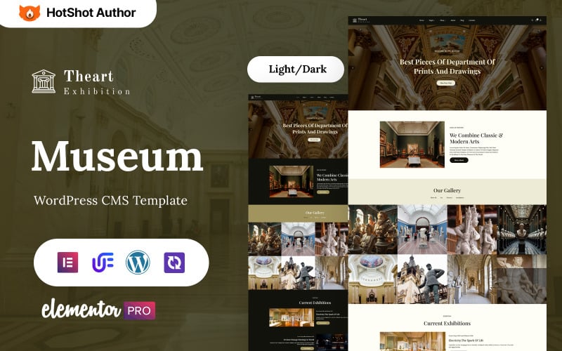 Theart - Kunstgalerie en museum WordPress Elementor-thema