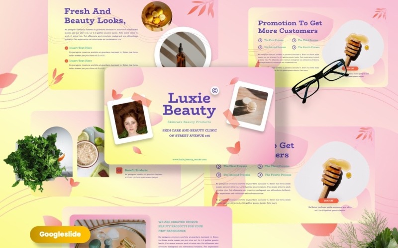 Luxie – Googleslide-Vorlage für Schönheitsprodukte