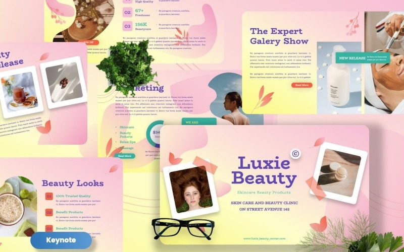 Luxie — Шаблон Keynote для косметических товаров