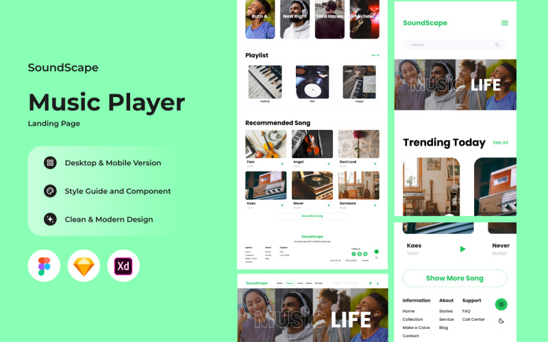 SoundScape – Musik-Player-Landingpage V2