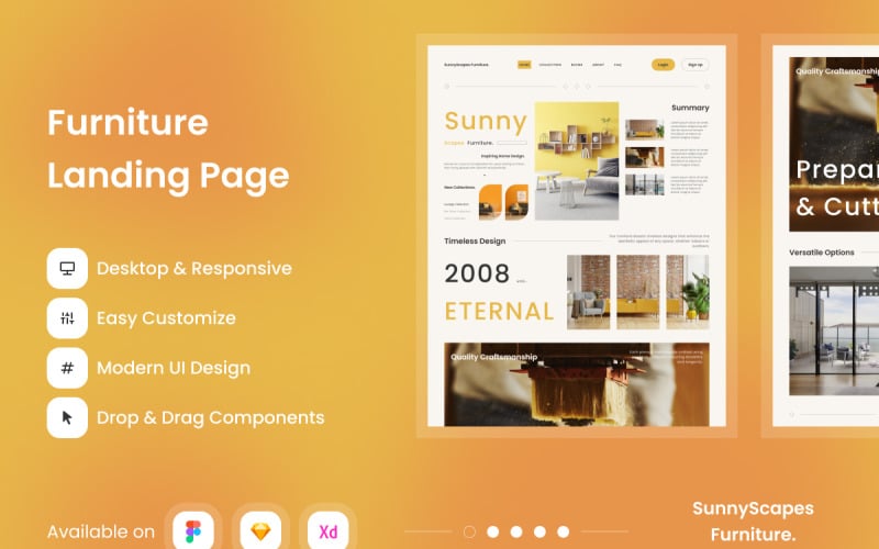 Sunny Scapes - цільова сторінка для меблів V1