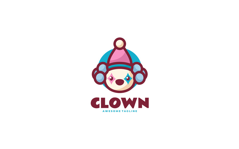 Kreslené logo klaunského maskota 2