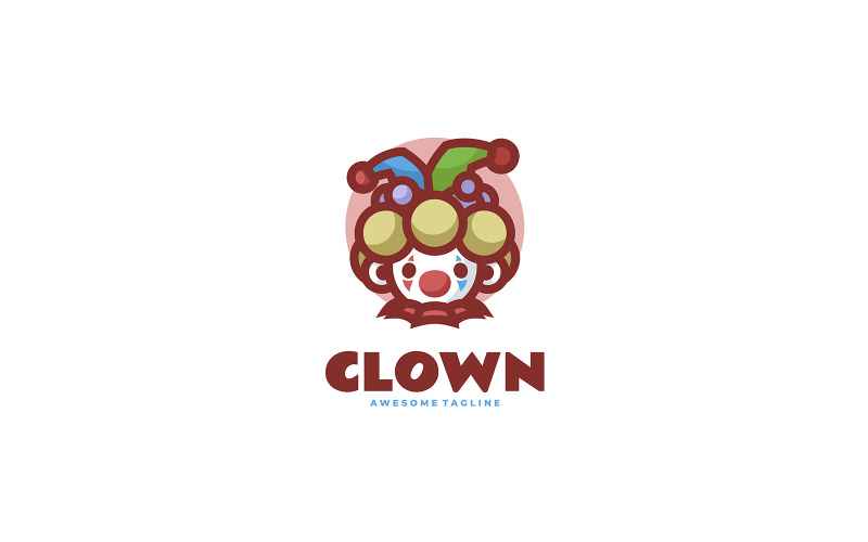 Logo kreskówki maskotki klauna 1